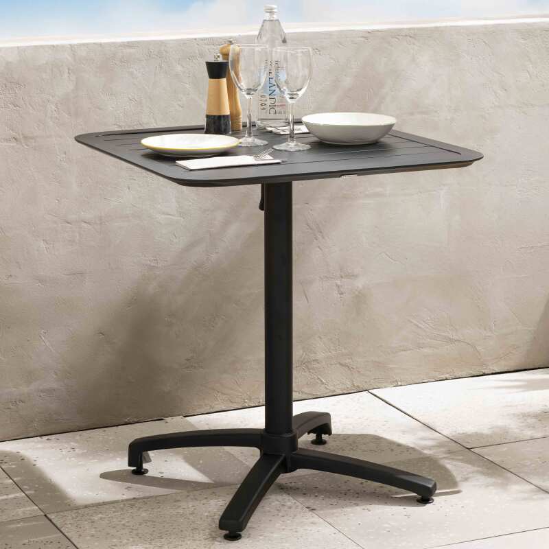 Plateau de table de terrasse carré 60 x 60 cm en aluminium