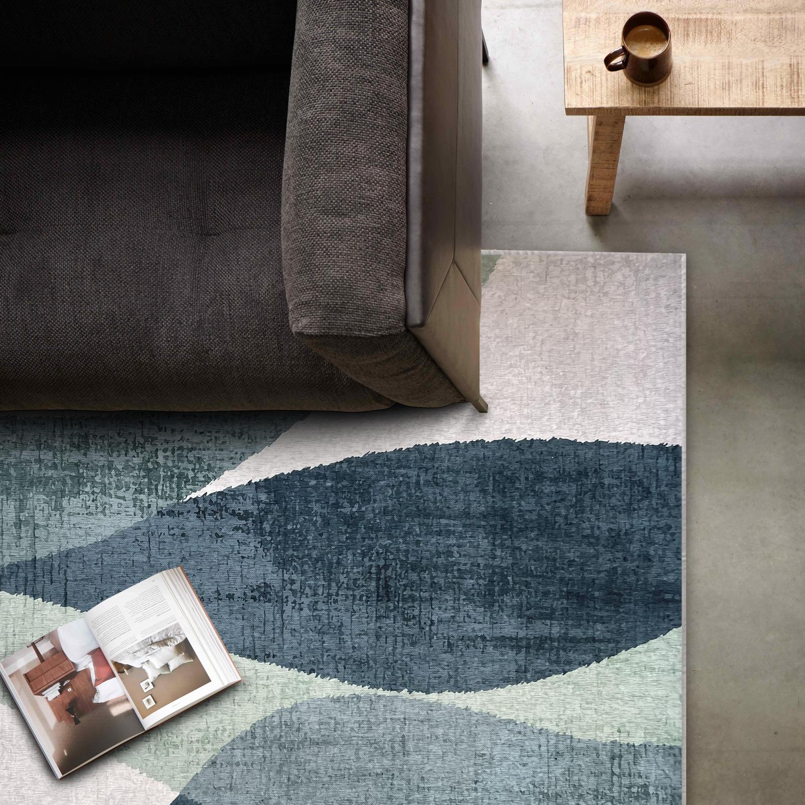 Tapis chenille rectangulaire en polyester à poils courts 