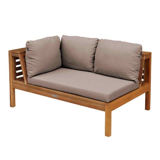 Canapé gauche de jardin bas en bois d'eucalyptus FSC® | Oviala