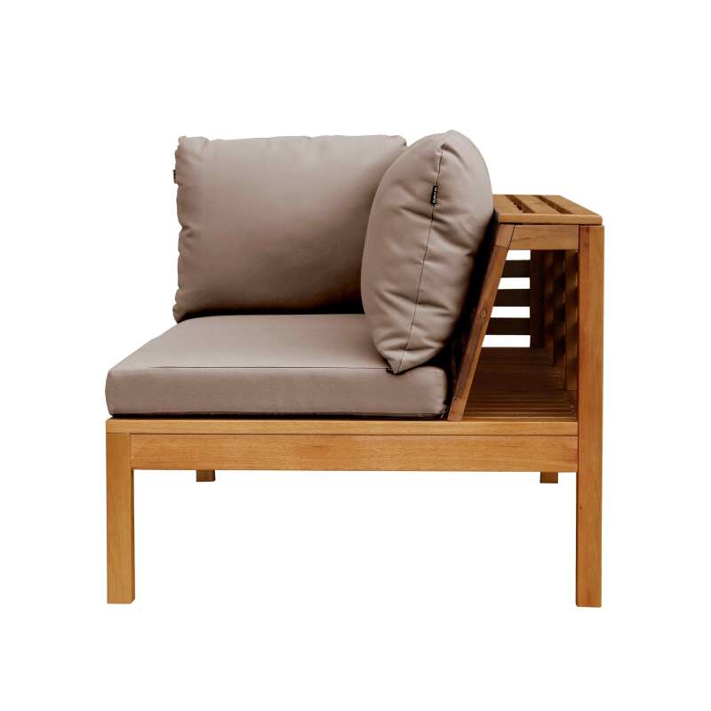 Canapé gauche de jardin bas en bois d'eucalyptus FSC®