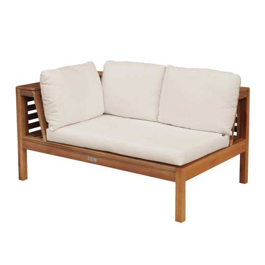 Canapé gauche de jardin bas en bois d'eucalyptus FSC®