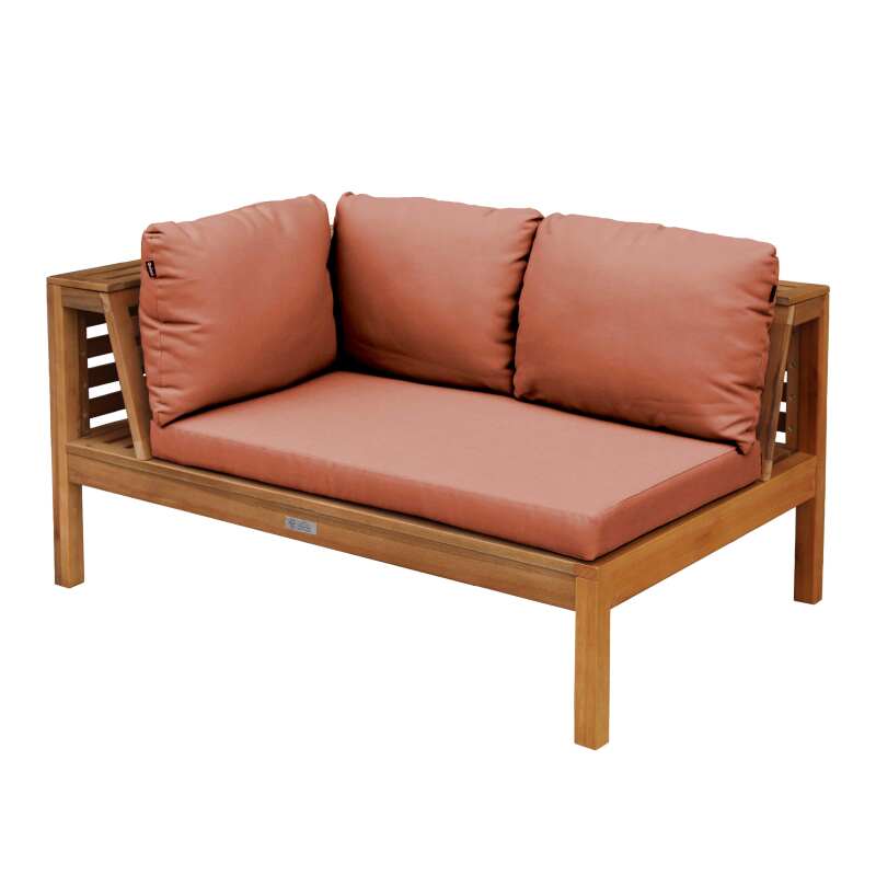 Canapé gauche de jardin bas en bois d'eucalyptus FSC®