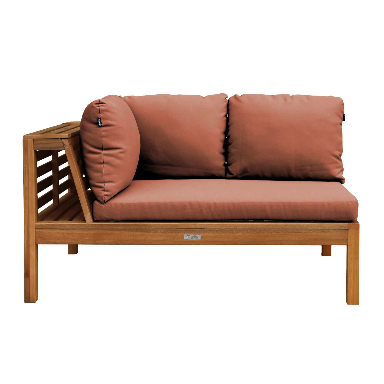 Canapé gauche de jardin bas en bois d'eucalyptus FSC®