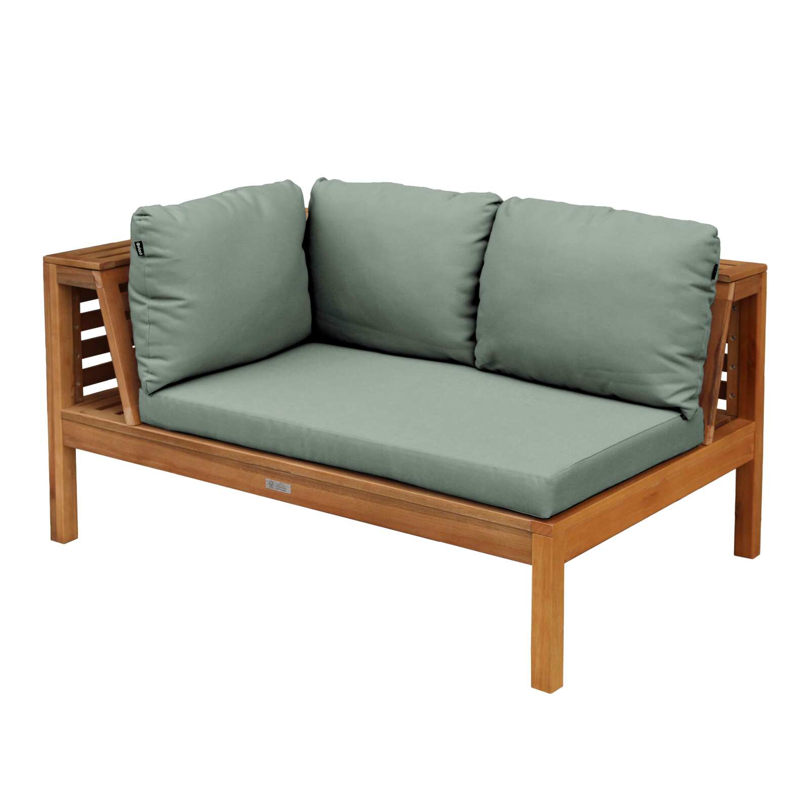 Canapé gauche de jardin bas en bois d'eucalyptus FSC®