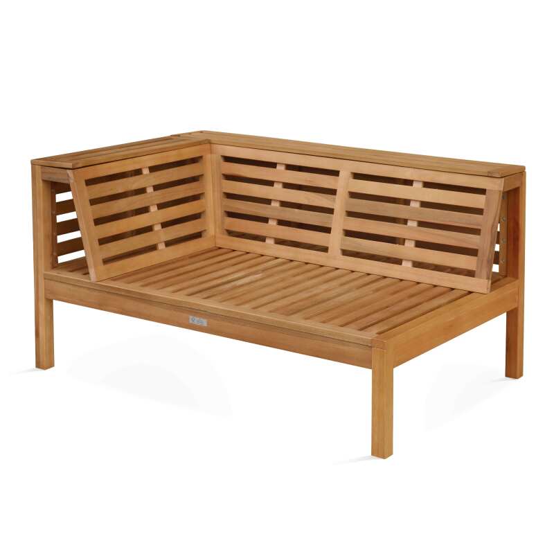 Canapé gauche de jardin bas en bois d'eucalyptus FSC® (2/7)