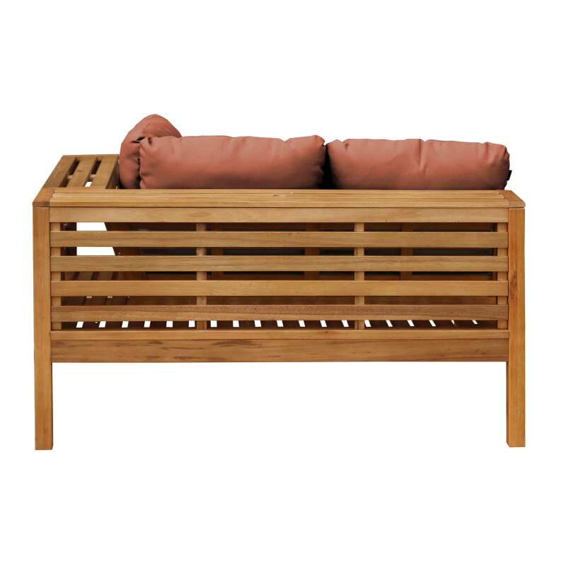 Canapé droit de jardin bas en bois d'eucalyptus FSC®