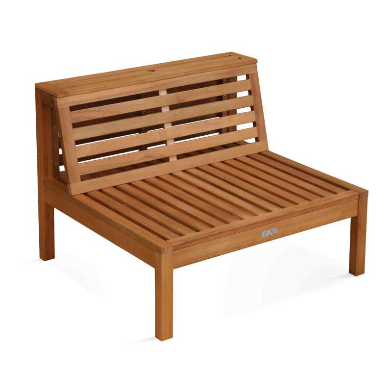 Salon de jardin bas d'angle 4 places avec table en bois d'eucalyptus FSC®