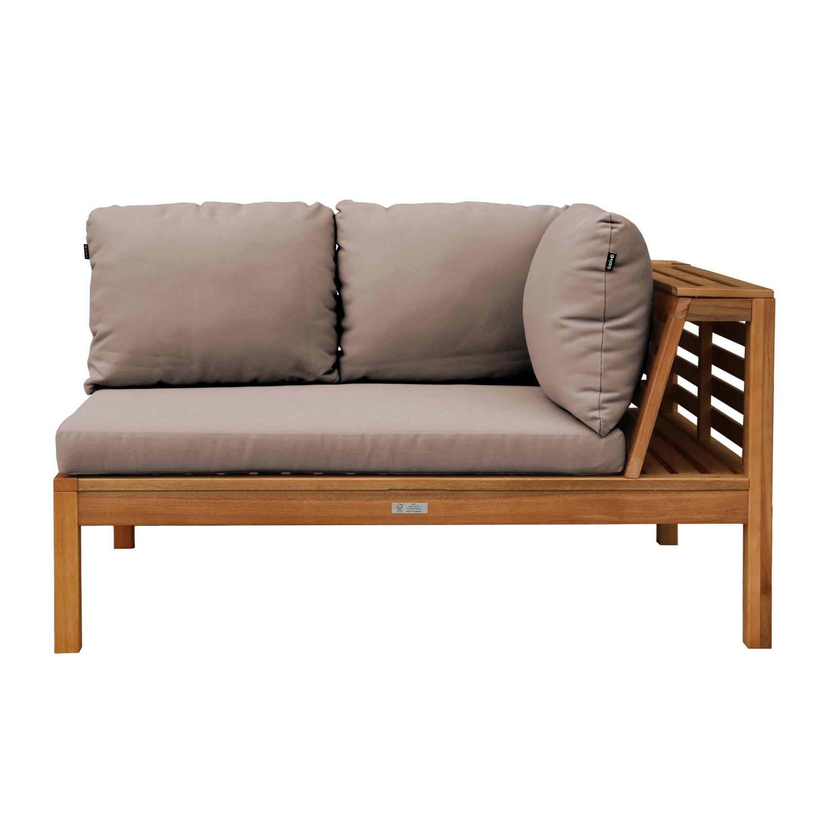 Salon de jardin bas d'angle 4 places avec table en bois d'eucalyptus FSC®