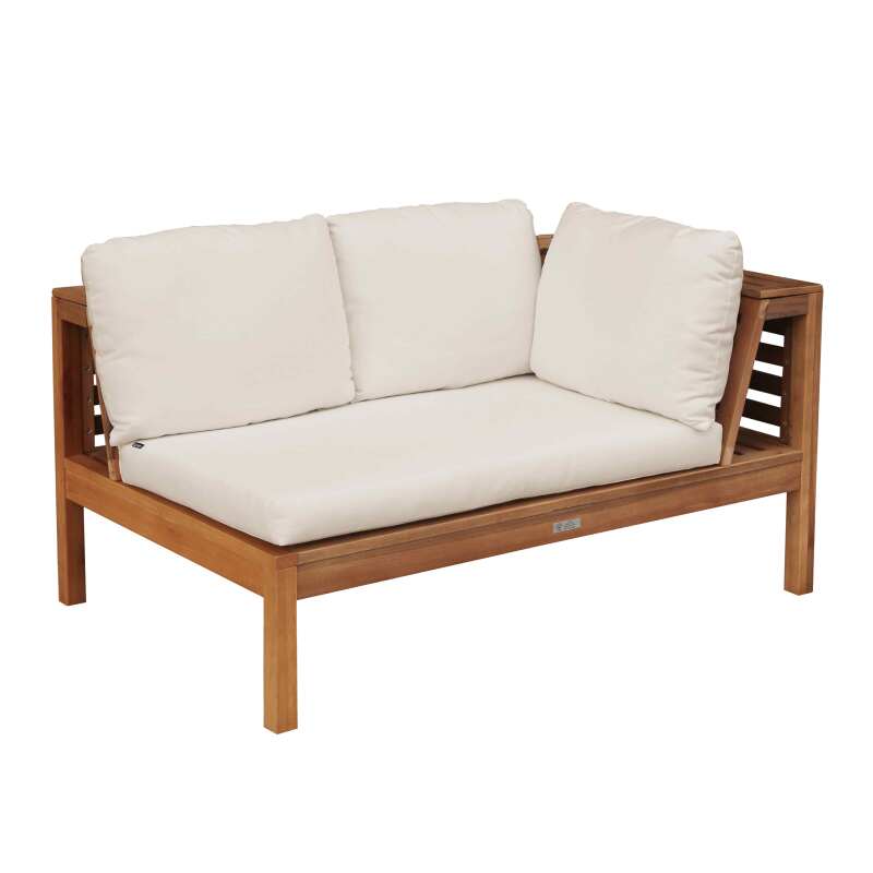 Salon de jardin bas d'angle 4 places avec table en bois d'eucalyptus FSC®