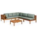 Salon de jardin bas d'angle 5 places avec table en bois d'eucalyptus FSC®