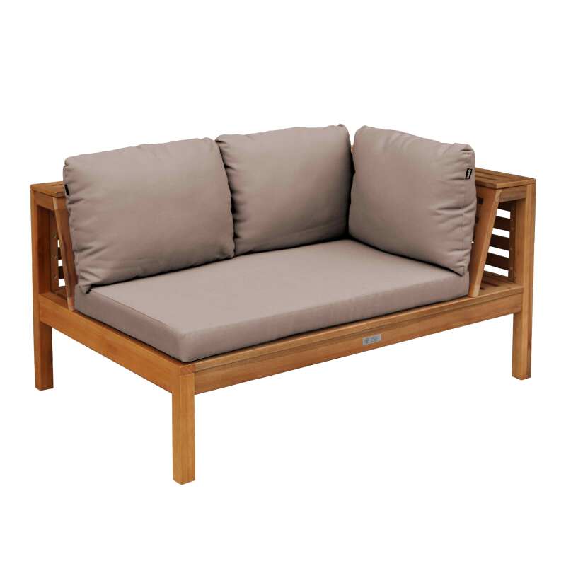 Salon de jardin bas d'angle 5 places avec table en bois d'eucalyptus FSC®