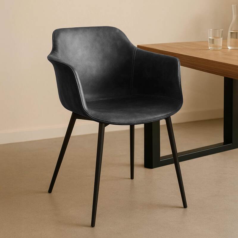 Lot de 2 fauteuils industriel en acier et textile enduit