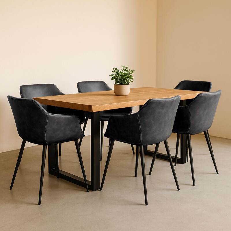 Lot de 2 fauteuils industriel en acier et textile enduit