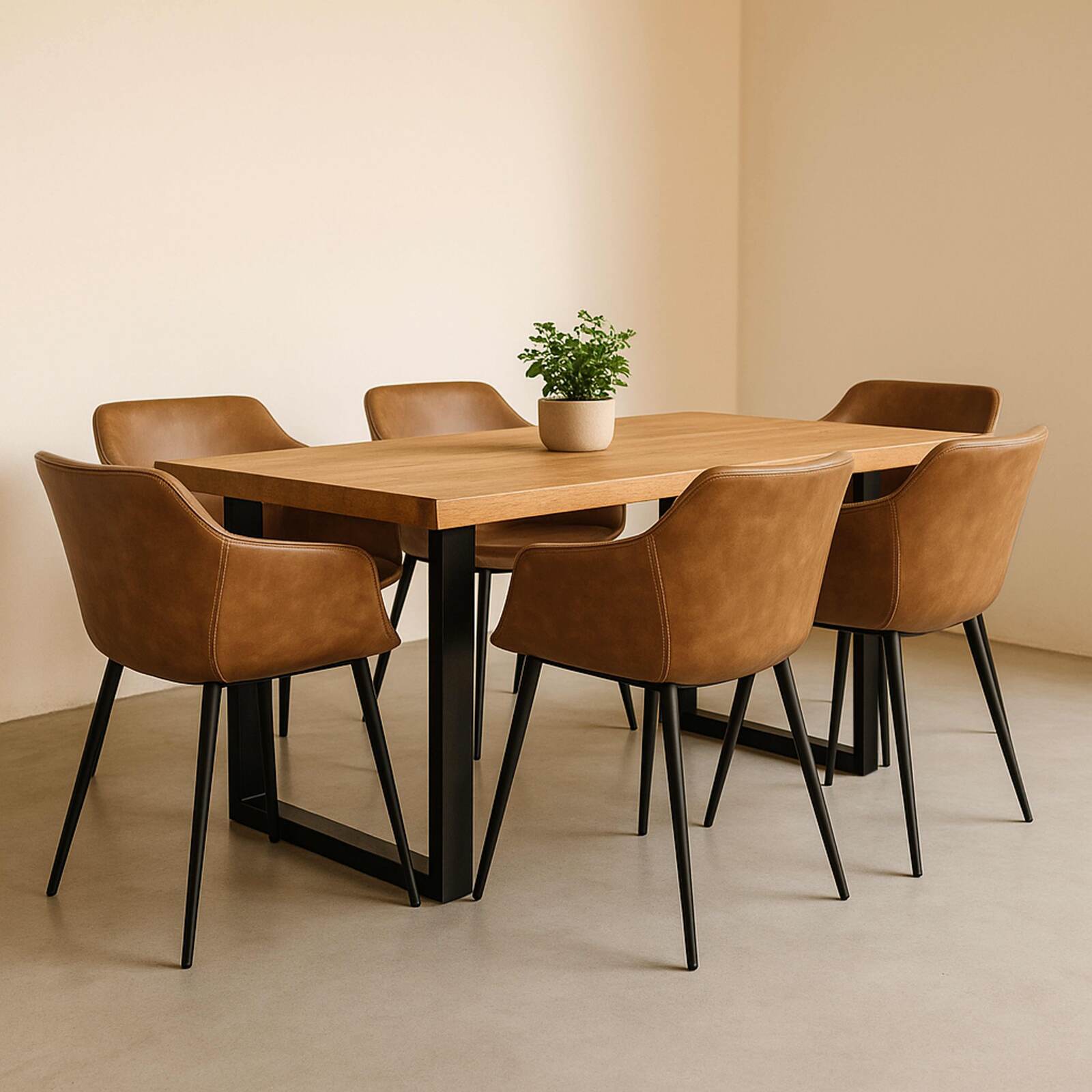 Lot de 2 fauteuils industriel en acier et textile enduit