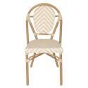 Chaise de jardin style bistrot parisien en aluminium et rotin synthétique