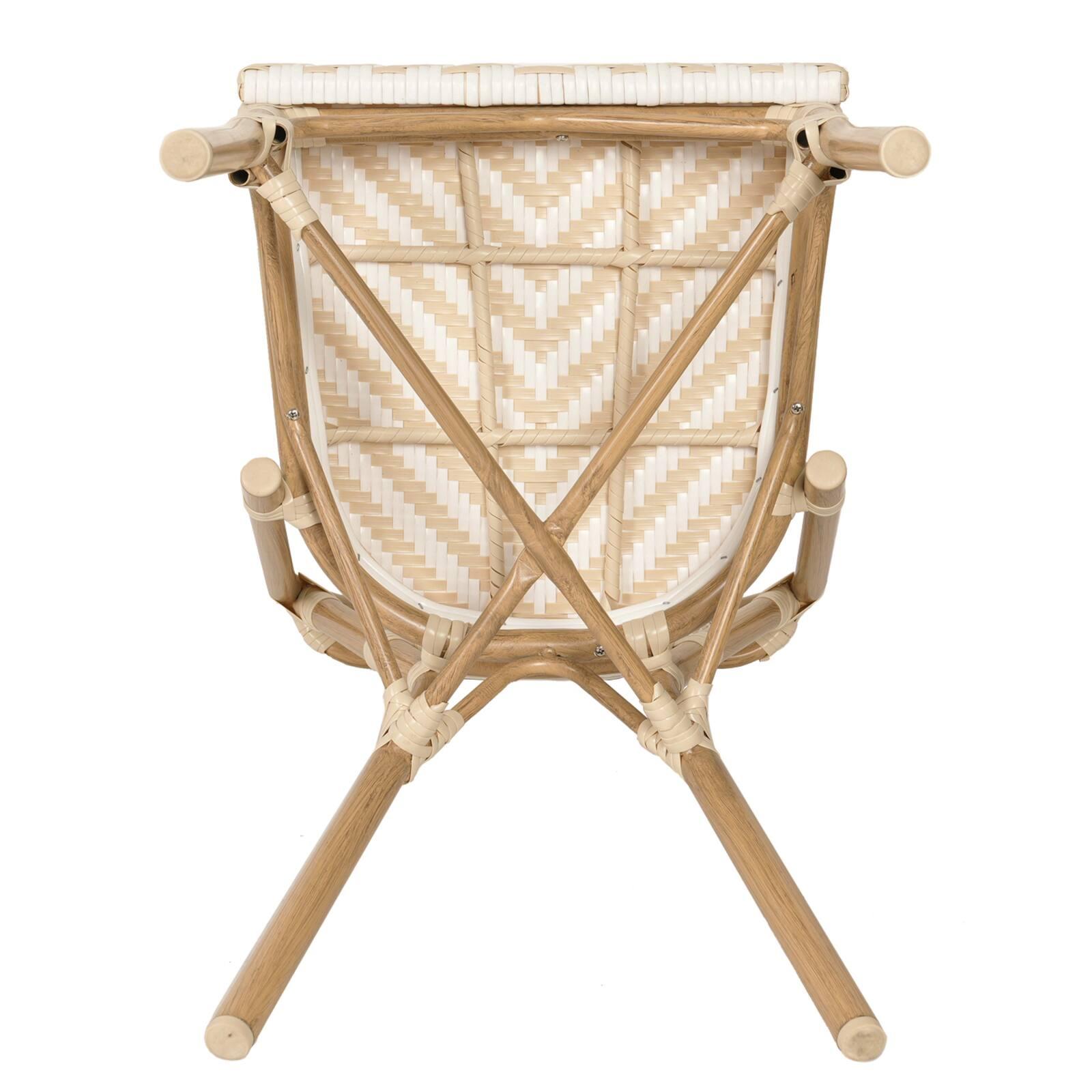 Chaise de jardin style bistrot parisien en aluminium et rotin synthétique Chaise de jardin style bistrot parisien en aluminium et rotin synthétique