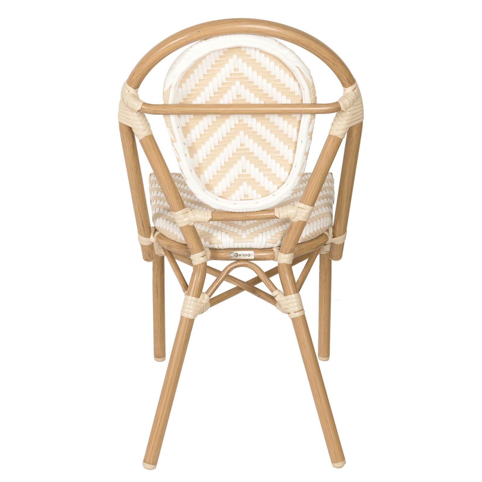 Chaise de jardin style bistrot parisien en aluminium et rotin synthétique Chaise de jardin style bistrot parisien en aluminium et rotin synthétique