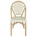 Chaise de jardin style bistrot parisien en aluminium et rotin synthétique