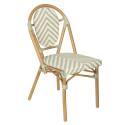 Chaise de jardin style bistrot parisien en aluminium et rotin synthétique