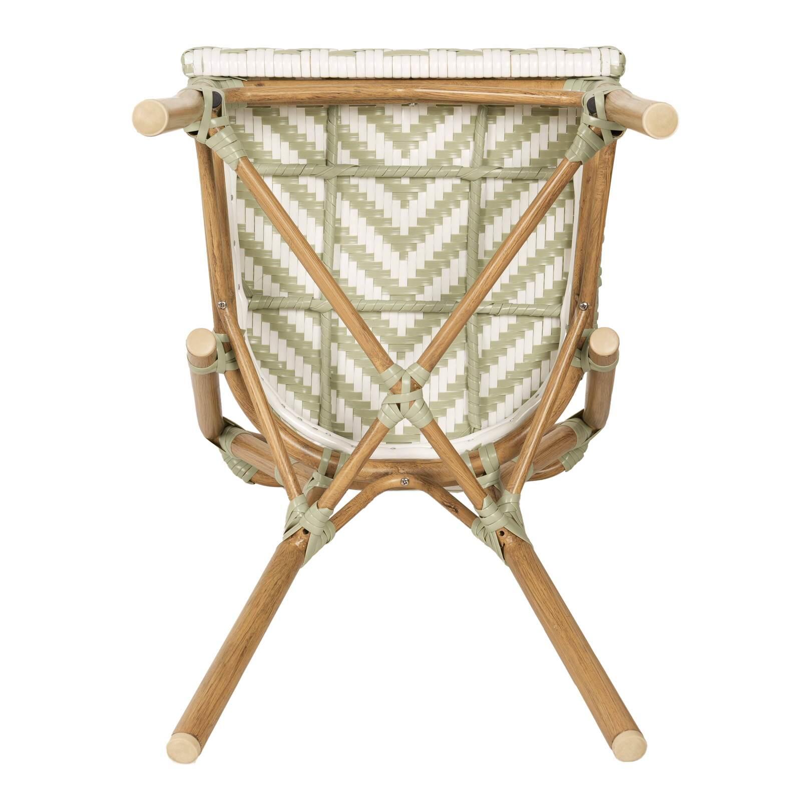 Chaise de jardin style bistrot parisien en aluminium et rotin synthétique