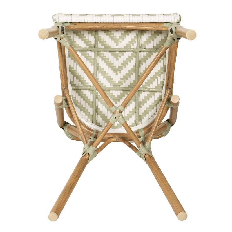 Chaise de jardin style bistrot parisien en aluminium et rotin synthétique