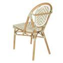 Chaise de jardin style bistrot parisien en aluminium et rotin synthétique