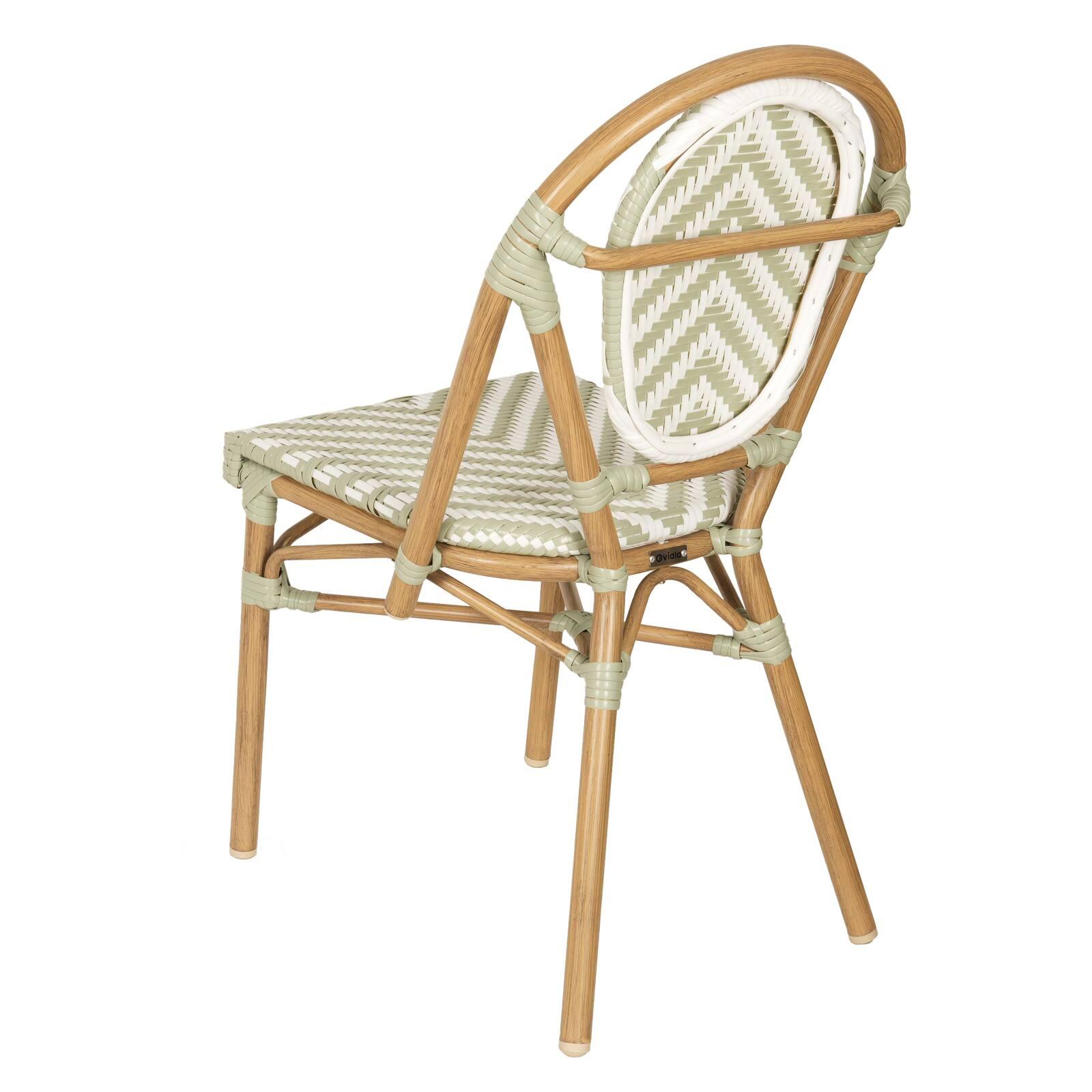 Chaise de jardin style bistrot parisien en aluminium et rotin synthétique