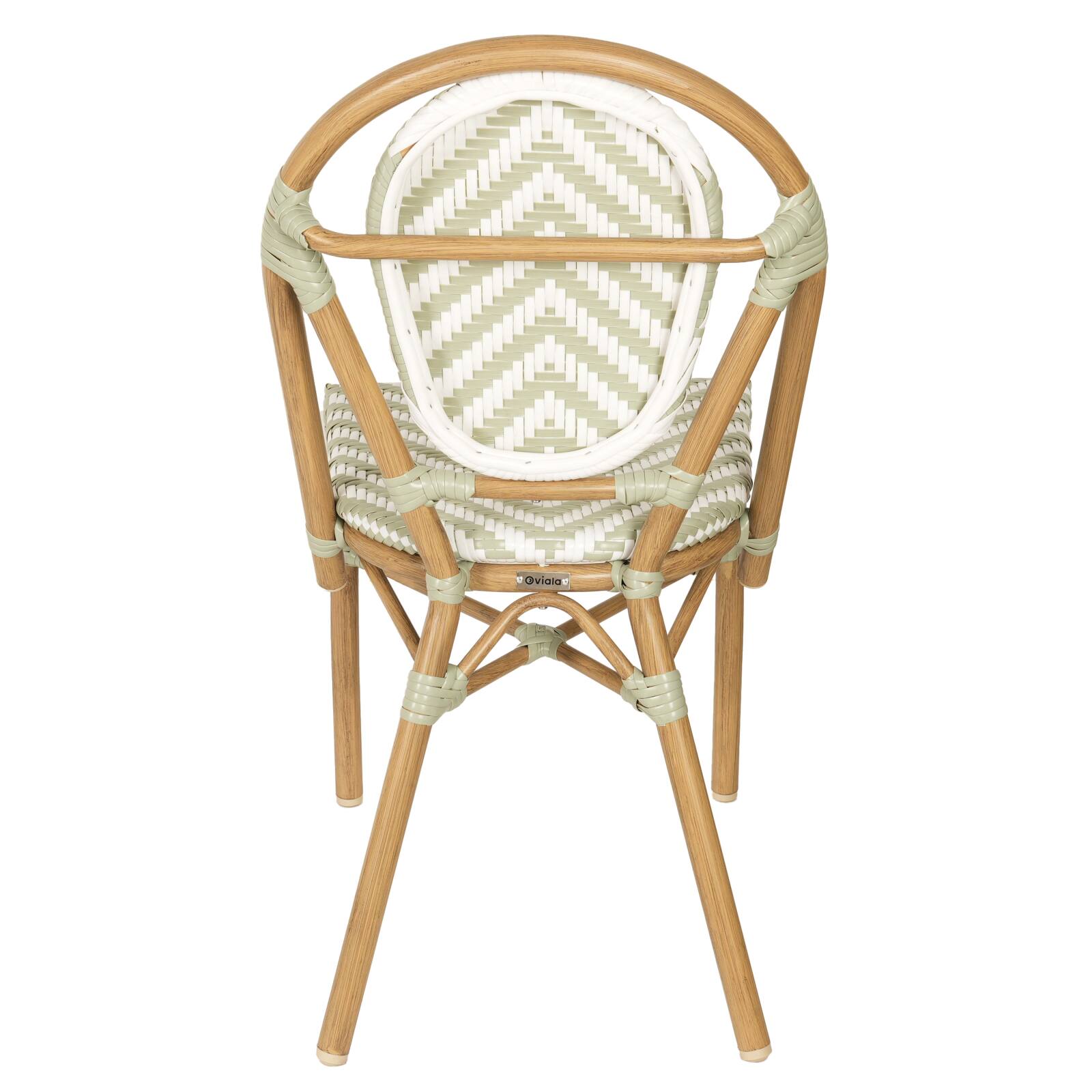 Chaise de jardin style bistrot parisien en aluminium et rotin synthétique