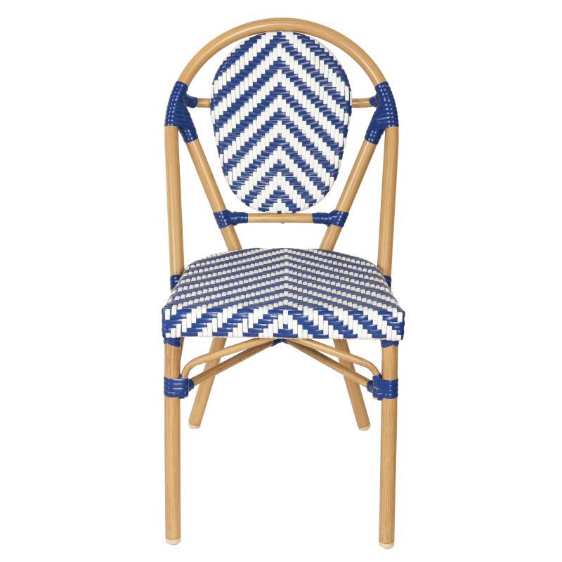 Chaise de jardin style bistrot parisien en aluminium et rotin synthétique (2/6)