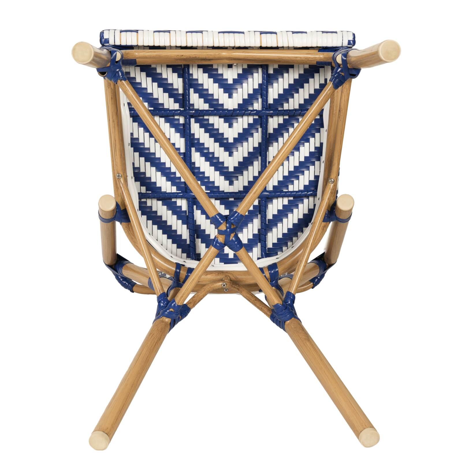 Chaise de jardin style bistrot parisien en aluminium et rotin synthétique