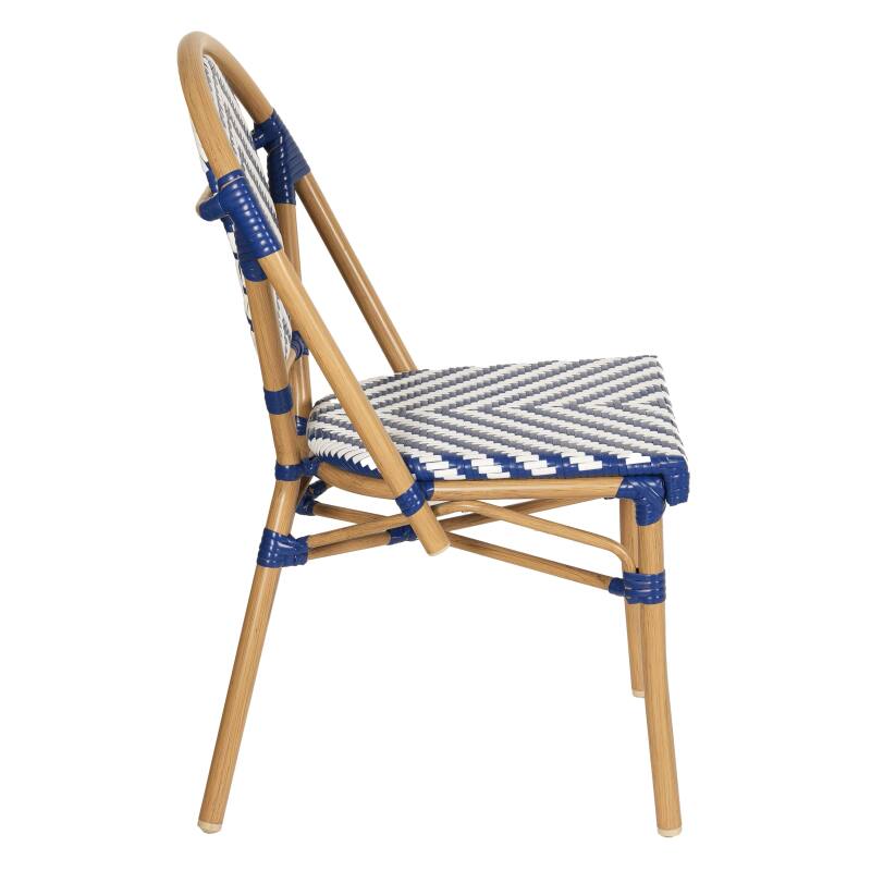 Chaise de jardin style bistrot parisien en aluminium et rotin synthétique (3/6)