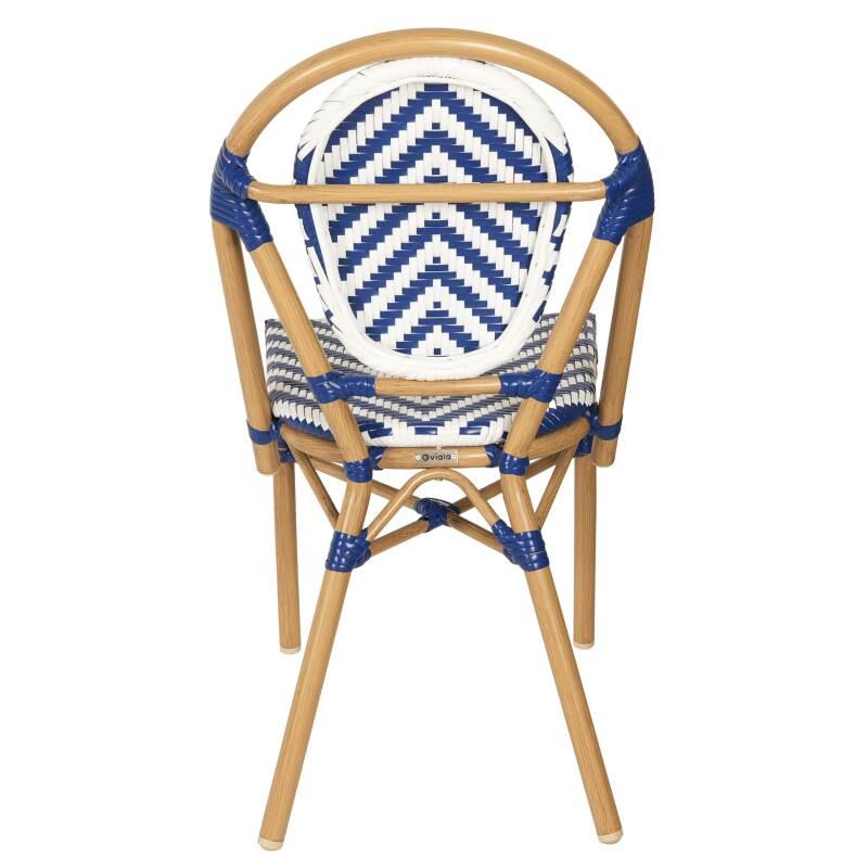 Chaise de jardin style bistrot parisien en aluminium et rotin synthétique (4/6)