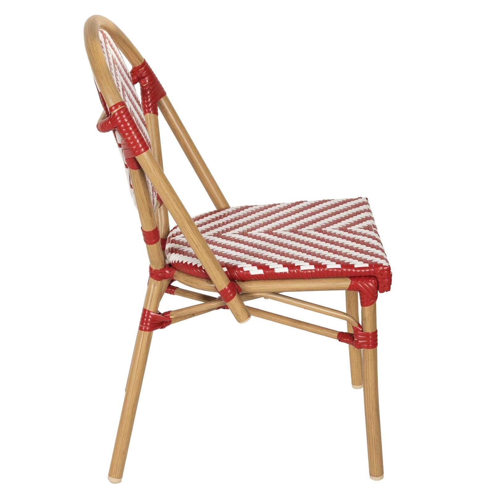 Chaise de jardin style bistrot parisien en aluminium et rotin synthétique