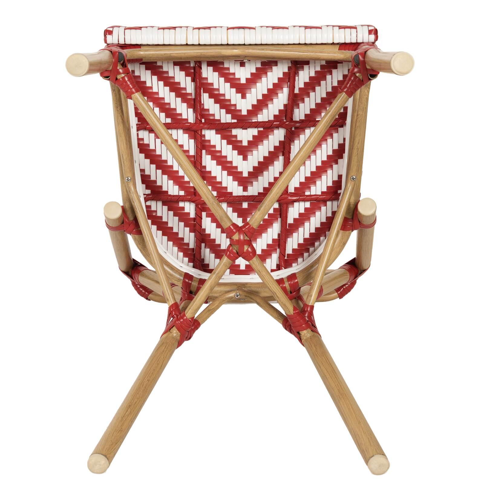 Chaise de jardin style bistrot parisien en aluminium et rotin synthétique