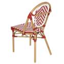 Chaise de jardin style bistrot parisien en aluminium et rotin synthétique