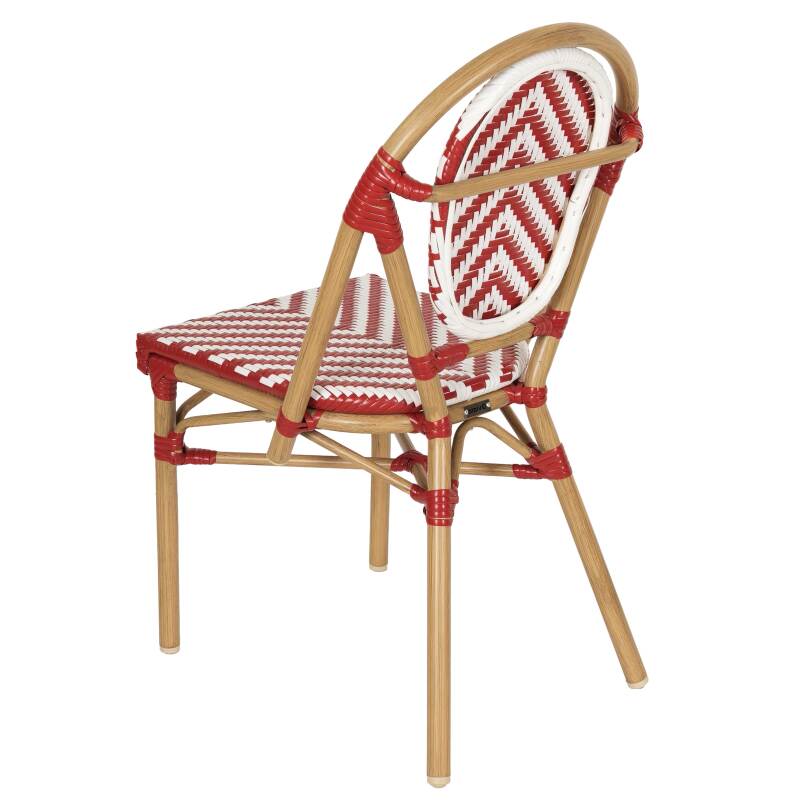 Chaise de jardin style bistrot parisien en aluminium et rotin synthétique