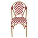 Chaise de jardin style bistrot parisien en aluminium et rotin synthétique