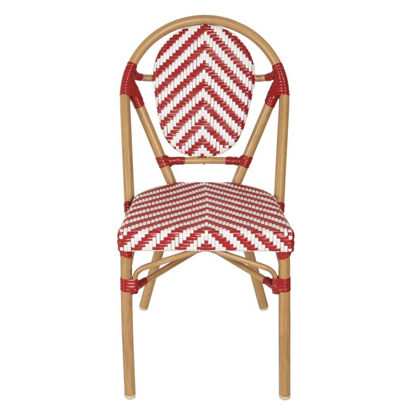 Chaise de jardin style bistrot parisien en aluminium et rotin synthétique (2/6)