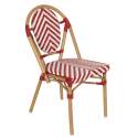 Chaise de jardin style bistrot parisien en aluminium et rotin synthétique