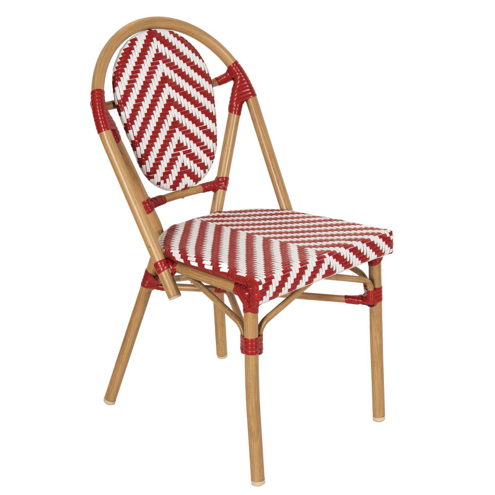 Chaise de jardin style bistrot parisien en aluminium et rotin synthétique