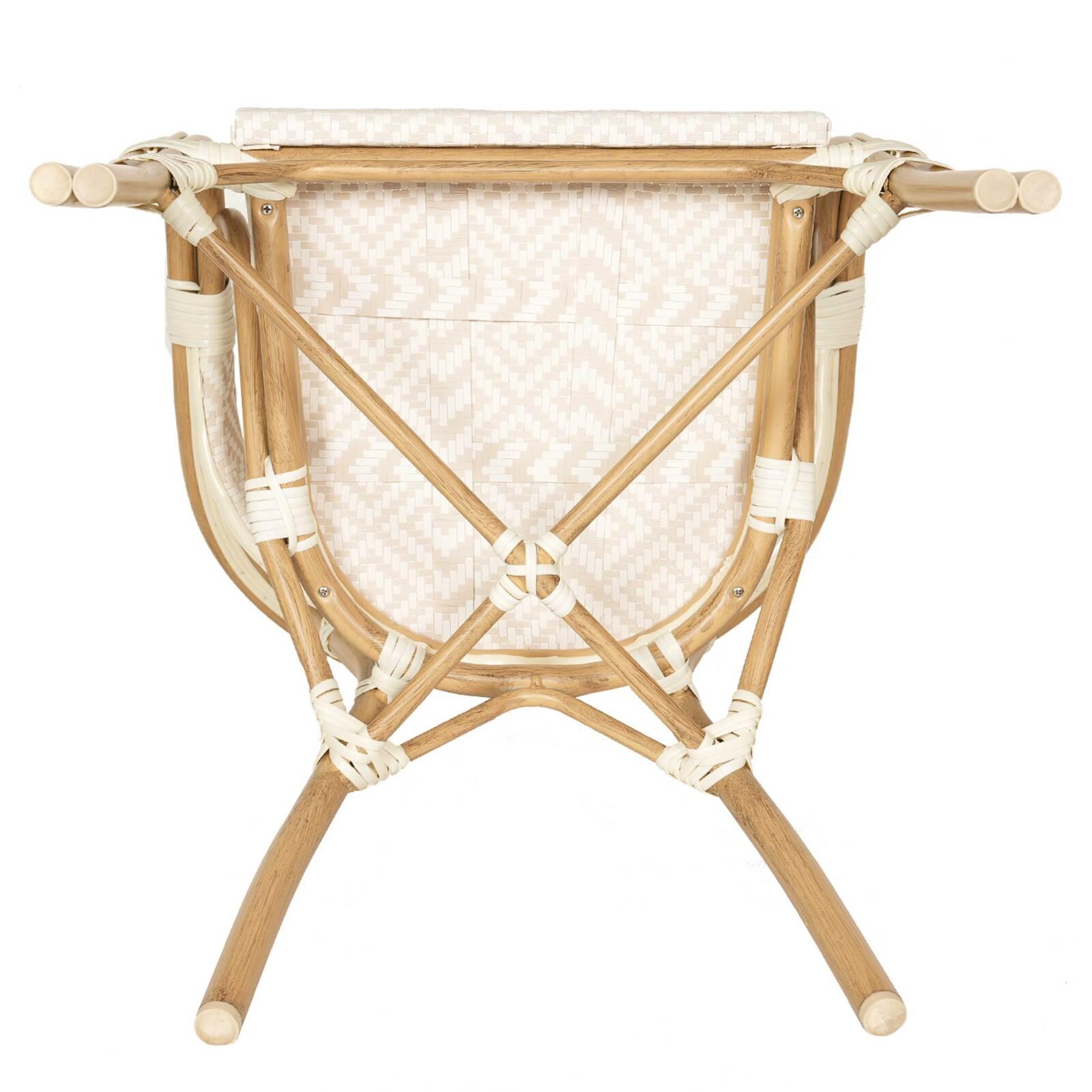 Chaise de jardin style bistrot parisien en aluminium et rotin synthétique