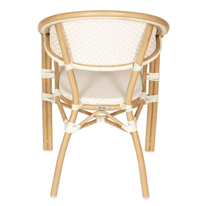 Chaise de jardin style bistrot parisien en aluminium et rotin synthétique