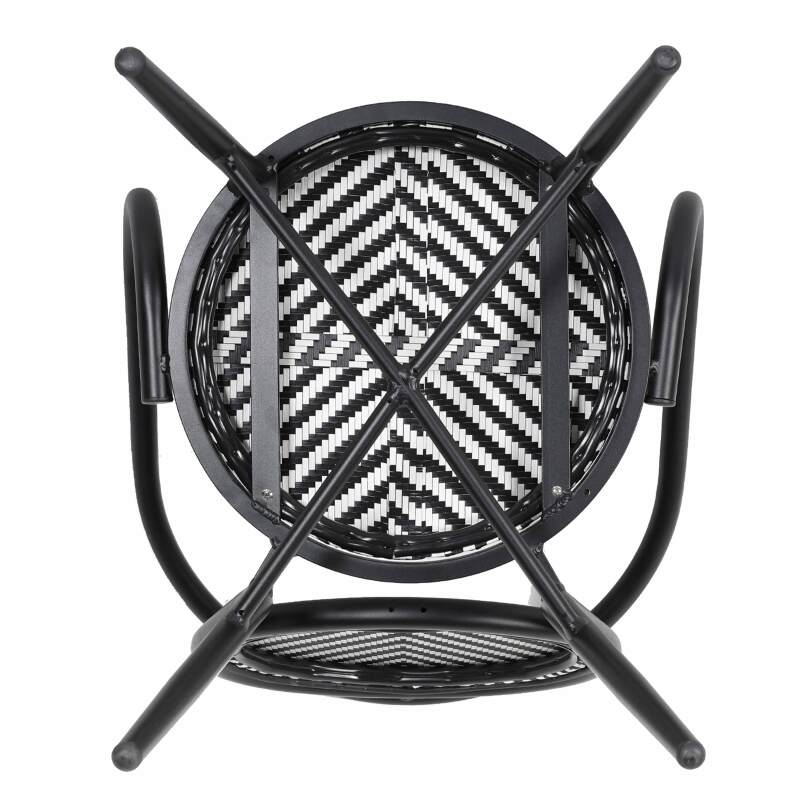 Chaise de jardin style bistrot parisien en aluminium et rotin synthétique