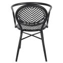 Chaise de jardin style bistrot parisien en aluminium et rotin synthétique
