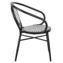 Chaise de jardin style bistrot parisien en aluminium et rotin synthétique