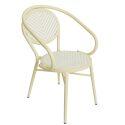 Chaise de jardin style bistrot parisien en aluminium et rotin synthétique