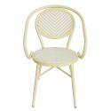 Chaise de jardin style bistrot parisien en aluminium et rotin synthétique