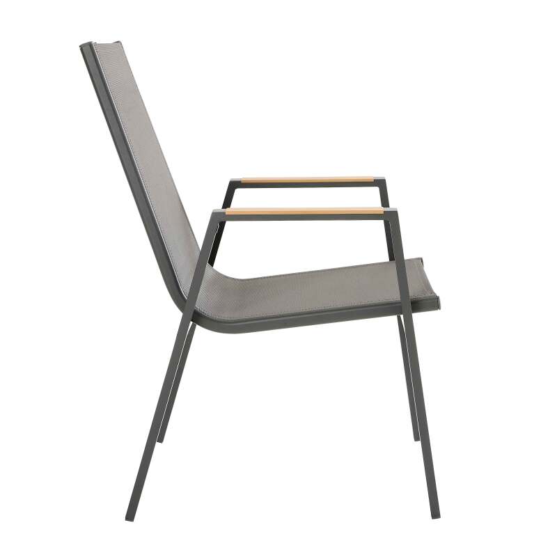 Chaise de jardin en aluminium et textilène - Lot de 2