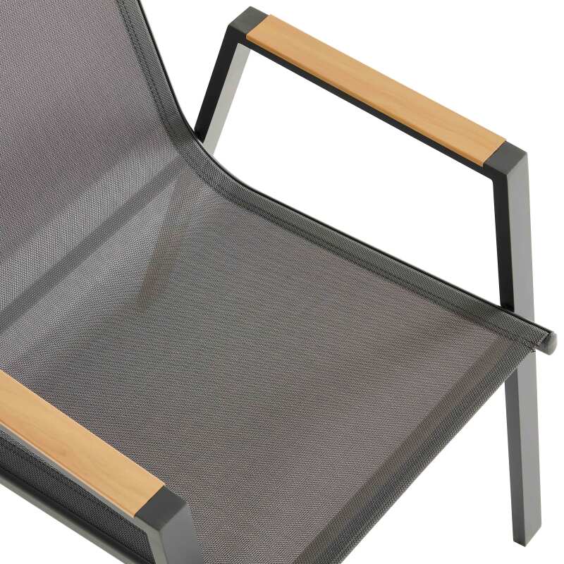 Chaise de jardin en aluminium et textilène - Lot de 2