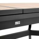 Table de jardin extensible rectangulaire (187/250 x 90 x 77 cm) en aluminium et effet bois